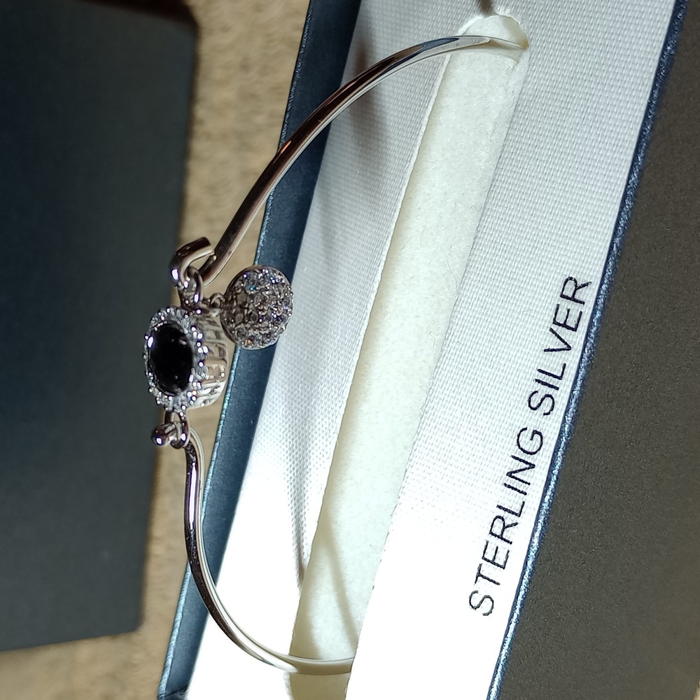 Sterling Moments Love Drops Bangle Bracelet